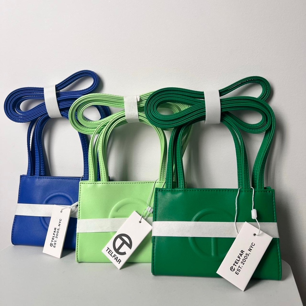Telfar Green and Blue Bags